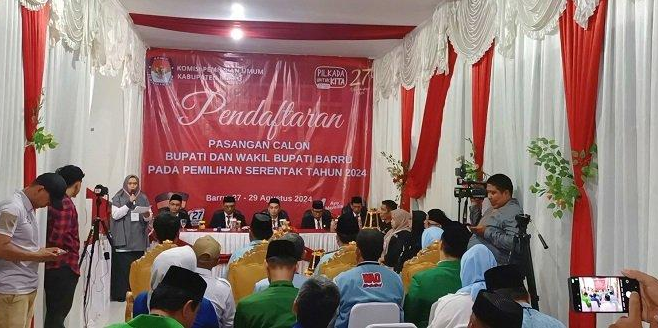 Kala Pendaftaran Aras-Aska Molor, KPU Barru 2 Kali Skorsing Sidang